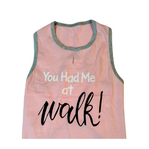 Hotel Doggy Dog Large You Had Me at Walk Pink Tank Shirt New without Tags - Picture 2 of 4